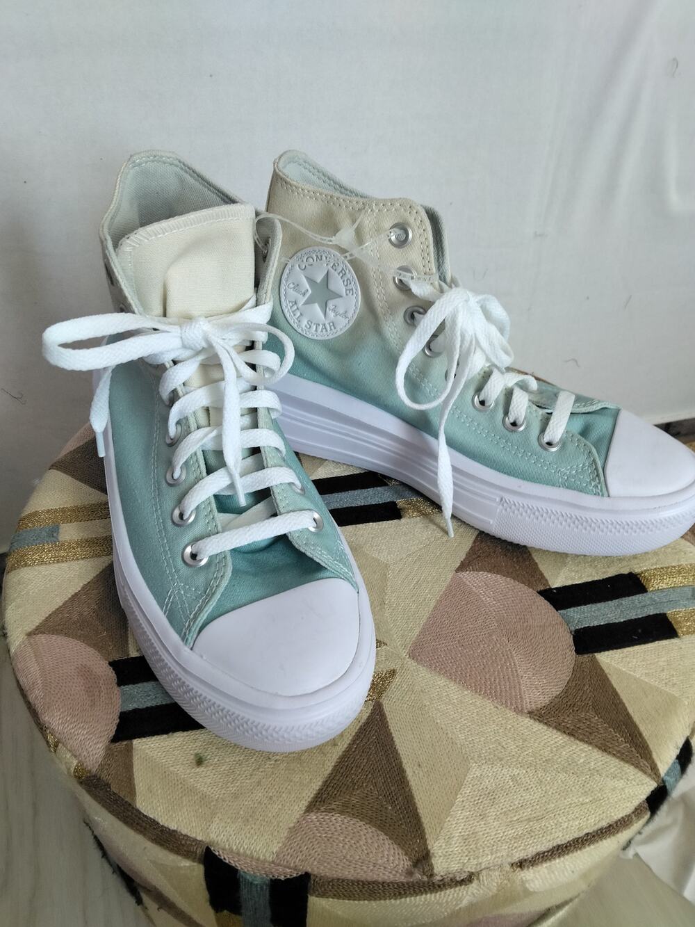 NWOT Retro Converse Chuck Taylor All Star Move Sz 8 Teal Ombre Platform High Top